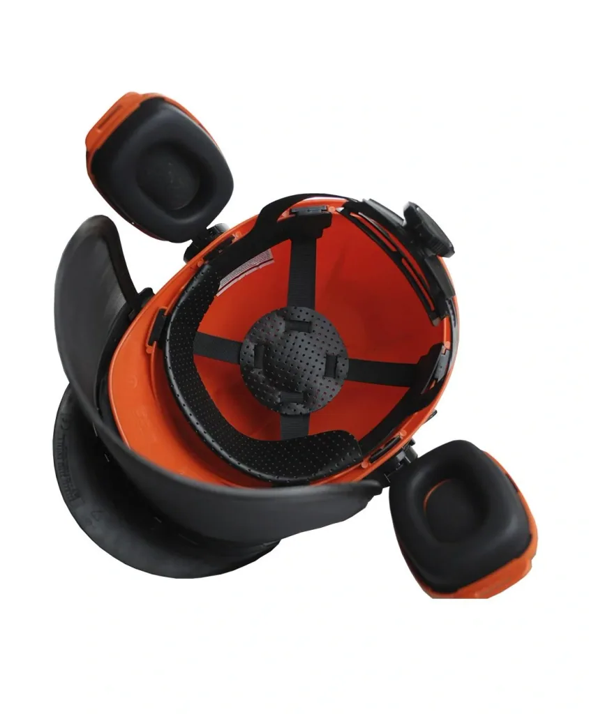 Safety helmet with face and hearing protection