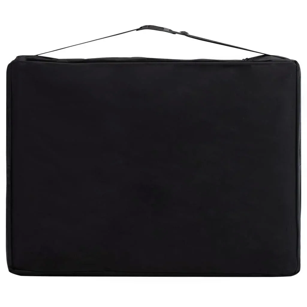 Foldable massage table 2 zones wood black and beige