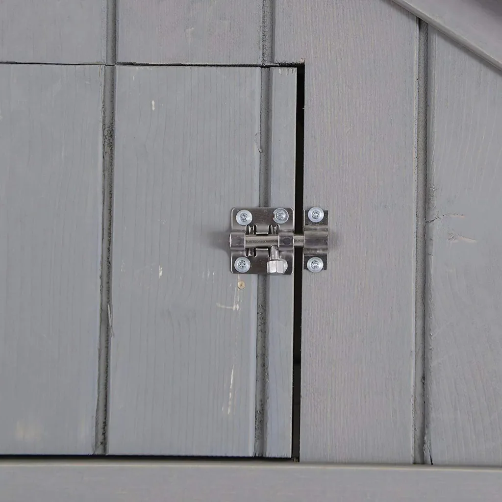 Tool shed with shelves