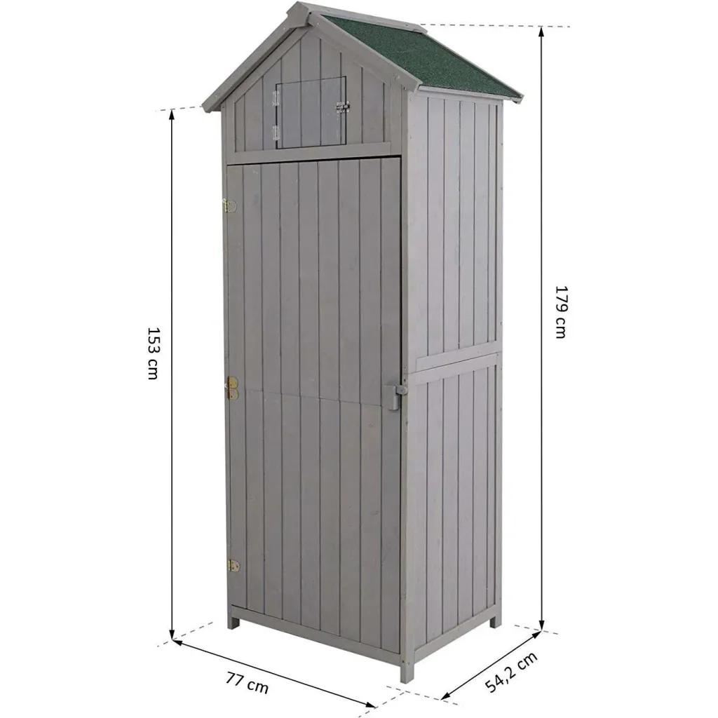 Tool shed with shelves