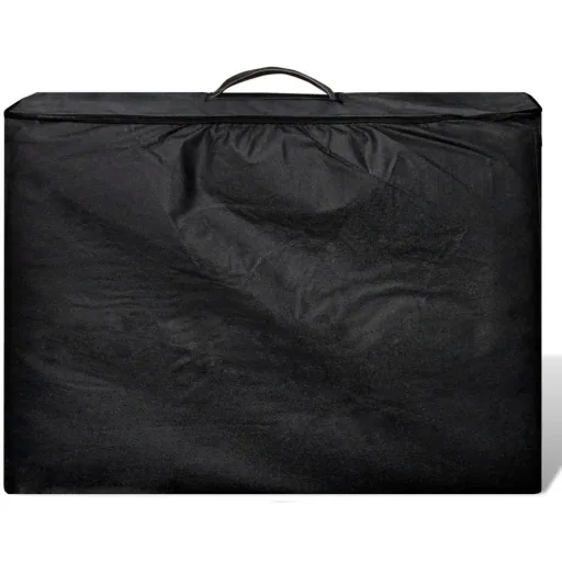 Foldable massage table 3 zones with wooden frame (black)