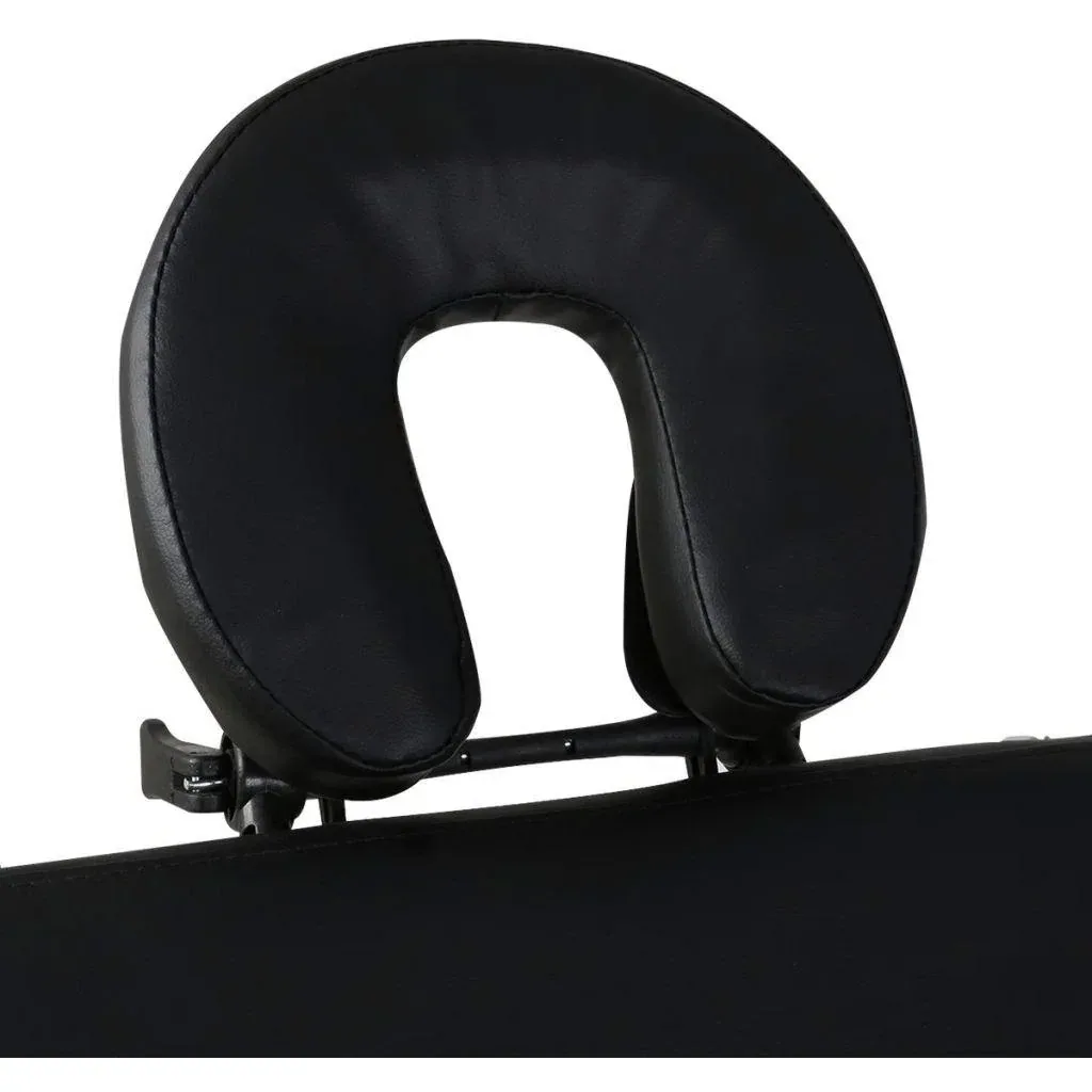 Foldable massage table 3 zones with wooden frame (black)