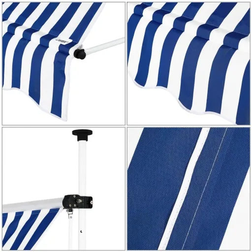 Clamp awning blue/white 300cm