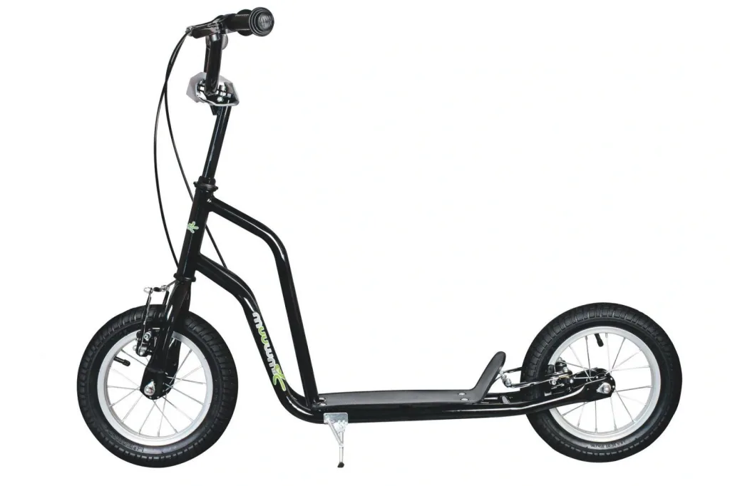 Roller Fun AIR, 12-inch pneumatic tires, steel frame, V-brake, height-adjustable handlebar, including stand, black