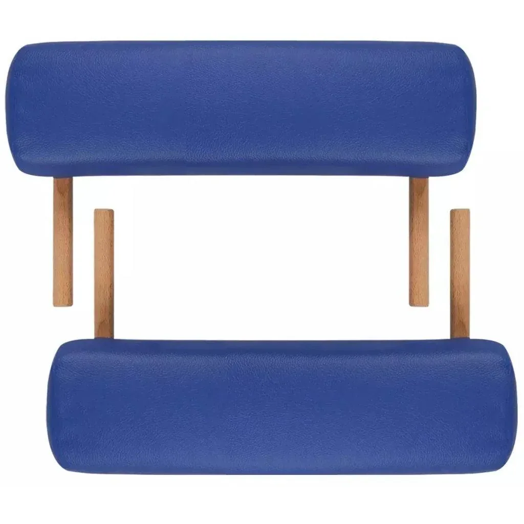 Foldable massage table 3 zones with wooden frame (blue)
