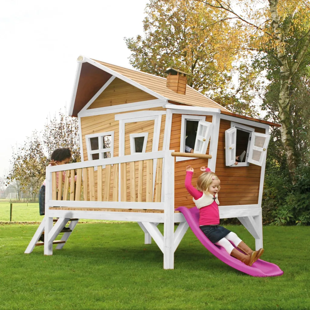 Emma Playhouse Brown/White - Purple Slide