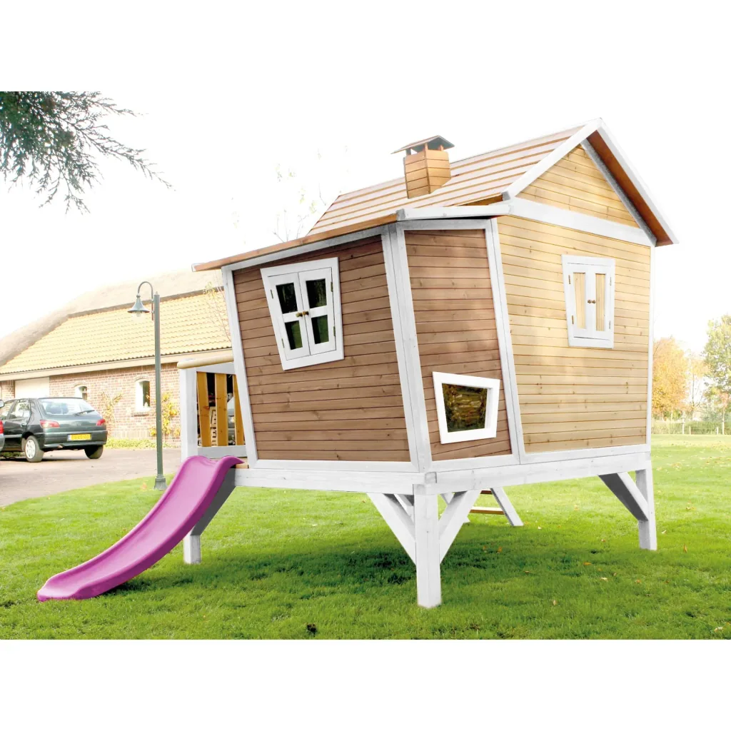 Emma Playhouse Brown/White - Purple Slide