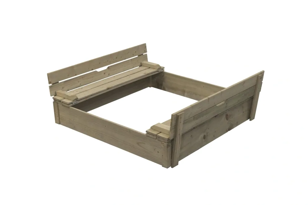 Sandpit Robert made of wood 1200 mm x 1200 mm