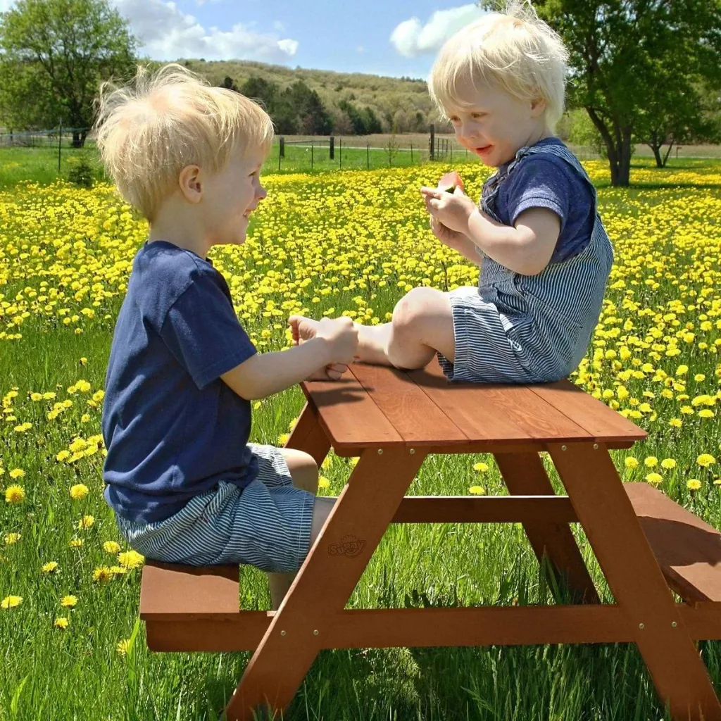Dave Picnic Table | Brown | FSC Wood | 89x89x50cm