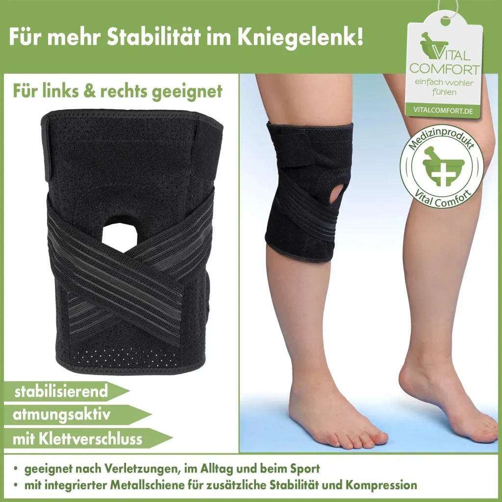 Active knee support with Velcro fastener “Flexitek”, universal size, black