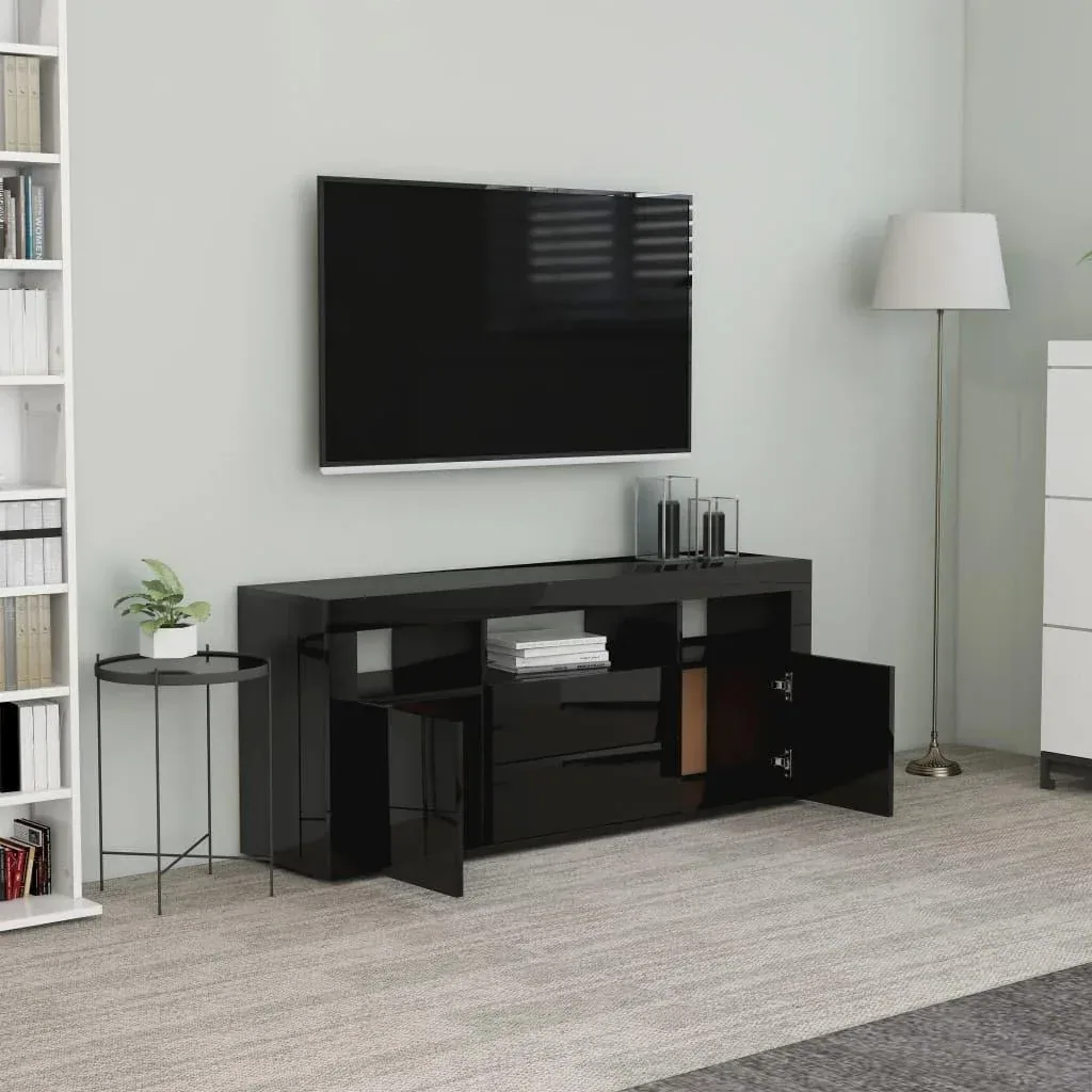 TV cabinet 120x30x50 cm chipboard high gloss black