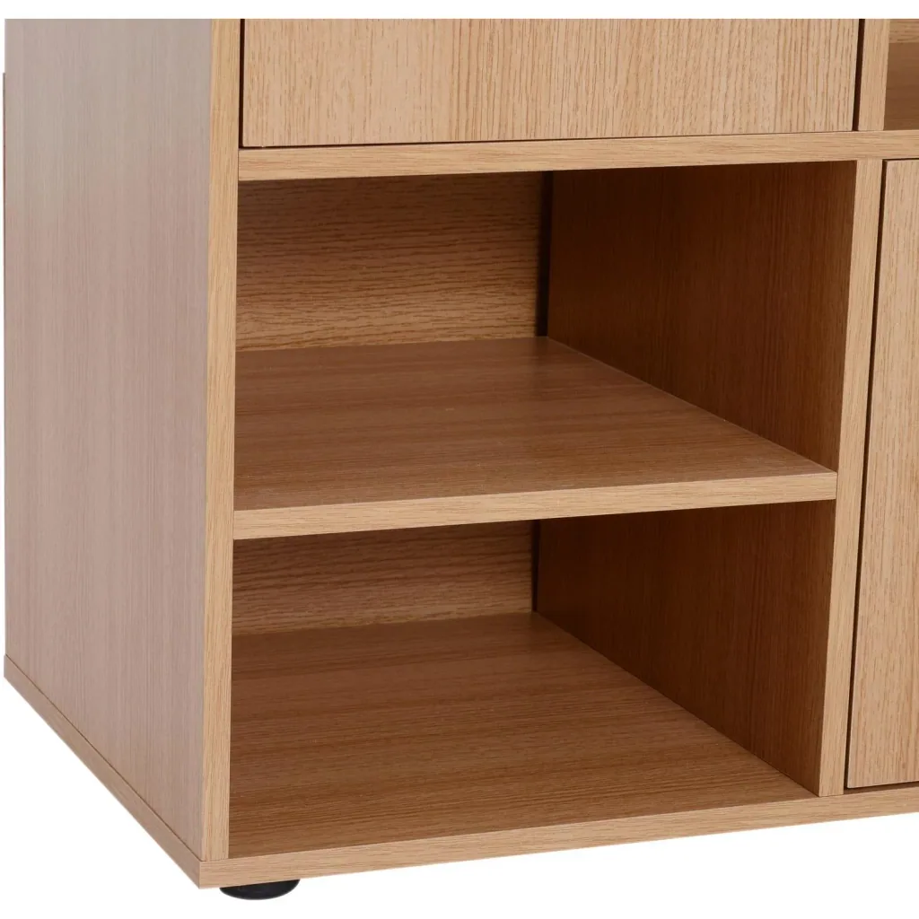 Multi-compartment bookcase, wall shelf, standing shelf, room divider, decorative shelf, cabinet, natural wood, 61.5 x 29.5 x 80 cm