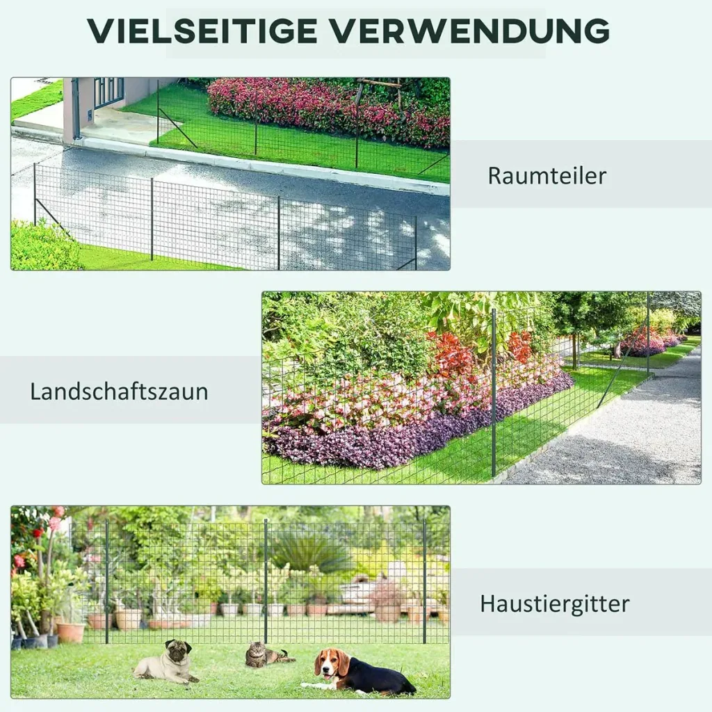 Garden fence 10 x 1.5 m aviary wire mesh wire fence wire mesh garden fence roll mesh strong steel green