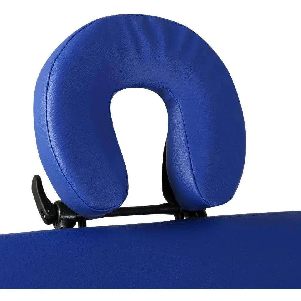Foldable 2-zone massage table with wooden frame (blue)