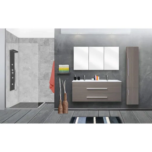 Bathroom furniture Style 100cm right - black oak