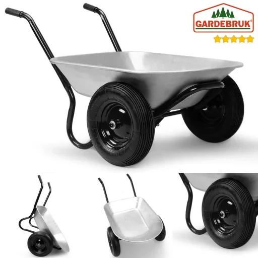 Wheelbarrow 2-wheel galvanized 150kg with pneumatic tires