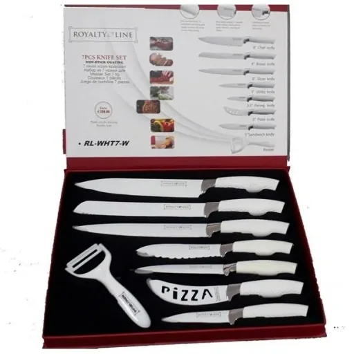 RL-BLK7W - 7-piece knife set with non-stick coating - White