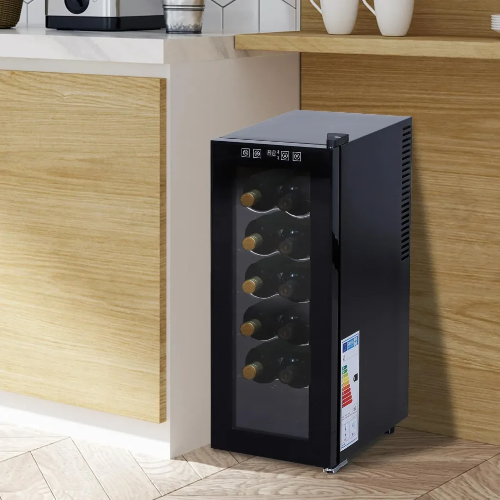 Wine refrigerator with 5 compartments