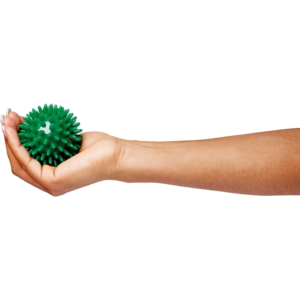 Massage ball with knobs 7 cm green