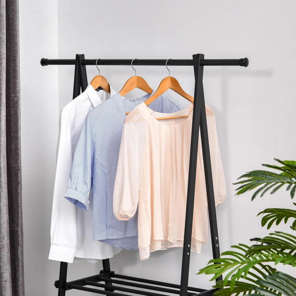 Wardrobe with shoe rack, black