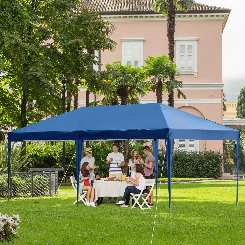 Pop-up gazebo foldable dark blue