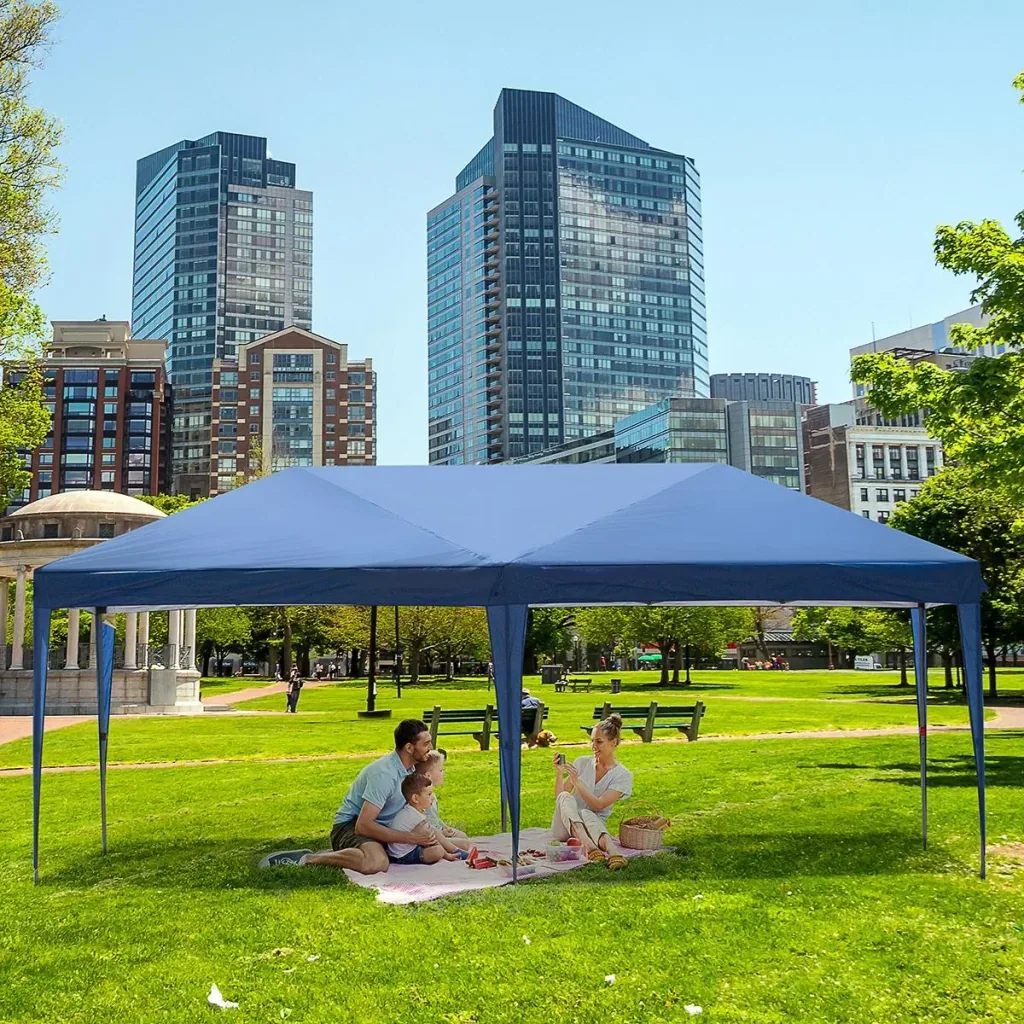 Pop-up gazebo foldable dark blue