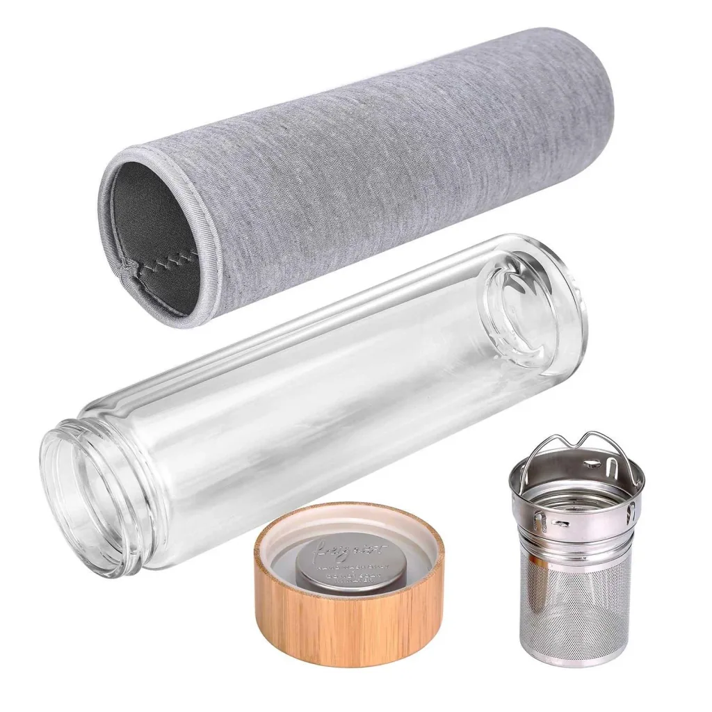Double-walled glass tea bottle, 500 ml