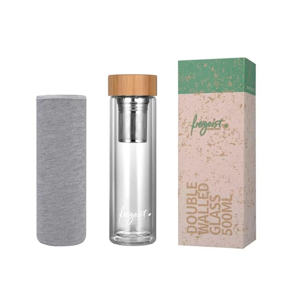 Double-walled glass tea bottle, 500 ml
