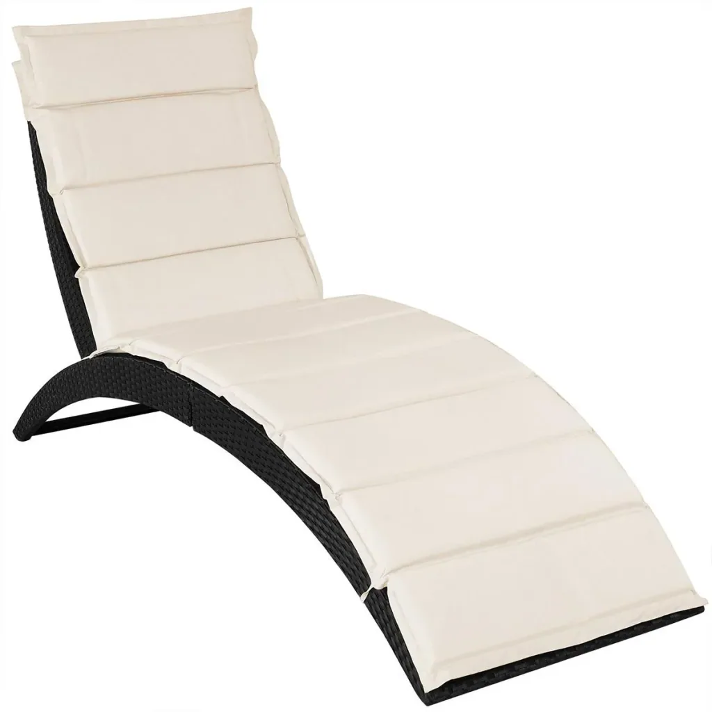 Deck chair 'Halfmoon' polyrotan foldable 200 x 64 x 95cm