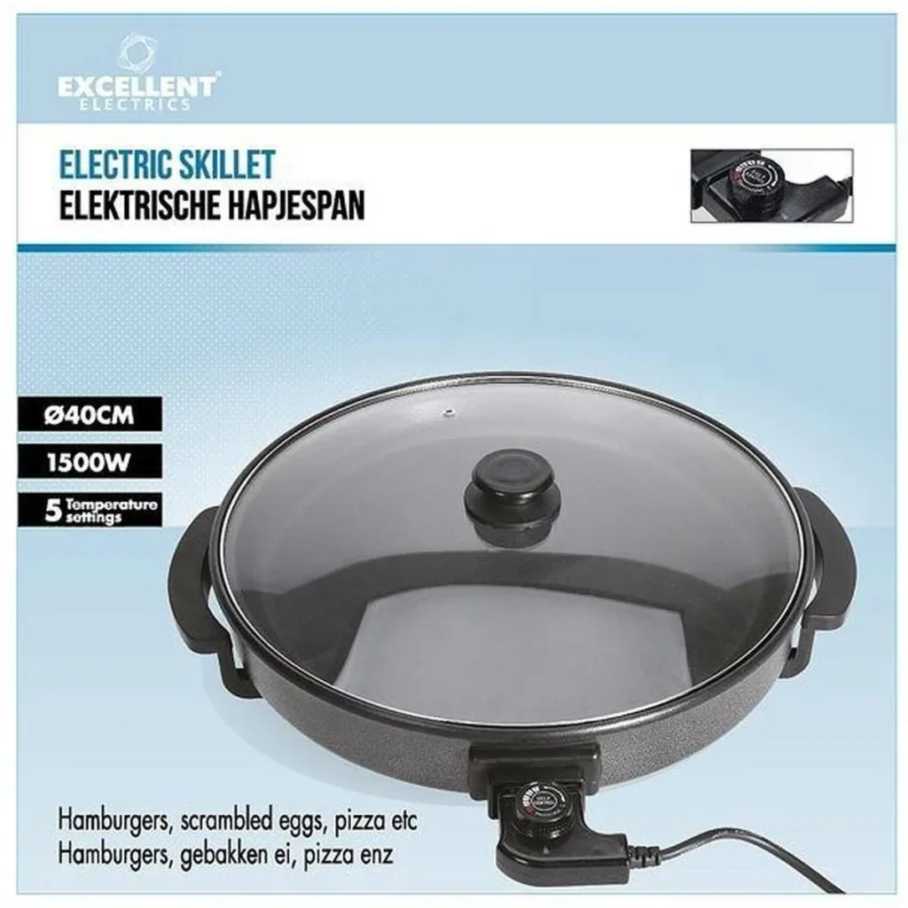 Electric frying pan with glass lid - 40cm - Excellent Electrics - Cooking & Serving - Pans - Frying pans