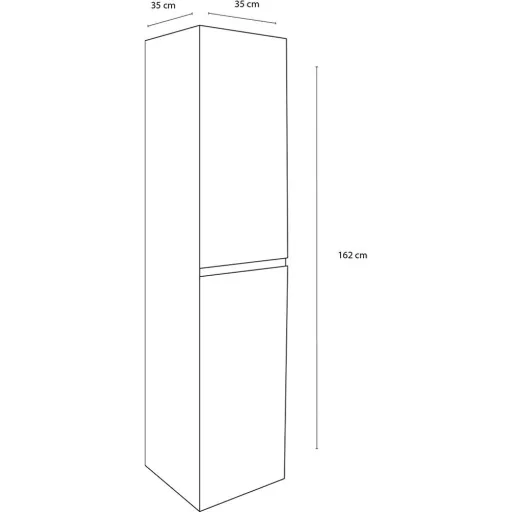 Concept bath tall cabinet right black fsc