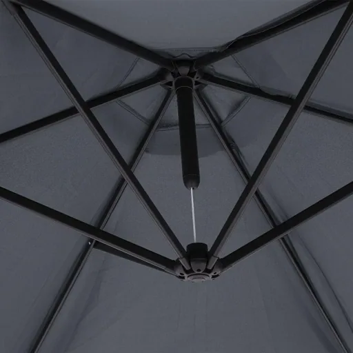 Foldable parasol made of anthracite aluminum with crank, Ø 330 cm