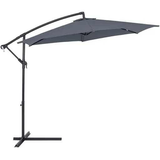Foldable parasol made of anthracite aluminum with crank, Ø 330 cm