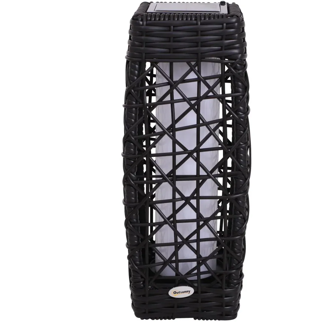 Solar lamp rattan garden lamp path lighting light sensor automatic weatherproof coffee brown L19 x W19 x H48 cm