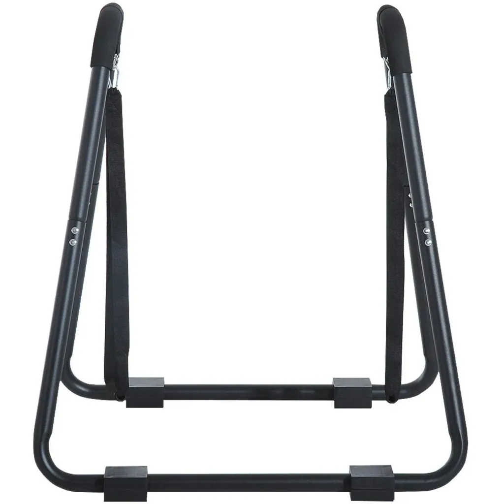 Dip station with sling trainer steel black