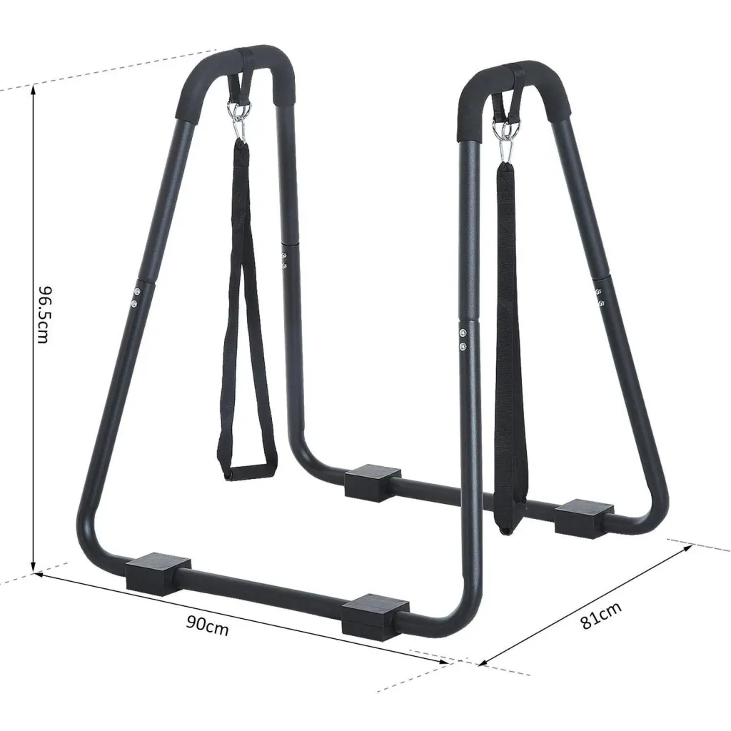 Dip station with sling trainer steel black