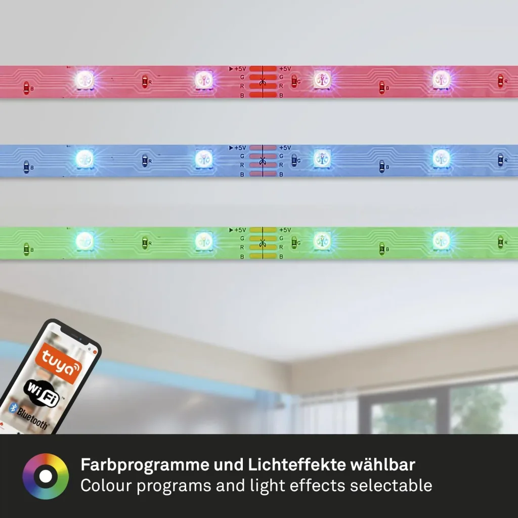 USB SMART Wifi + Bluetooth RGB LED flex strip, 5m, APP control, 150 RGB LEDs