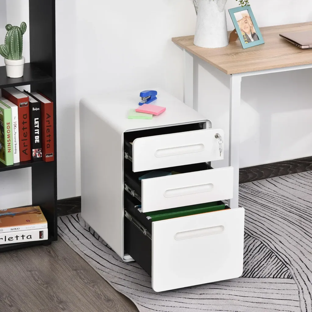 Filing cabinet with 3 drawers, white