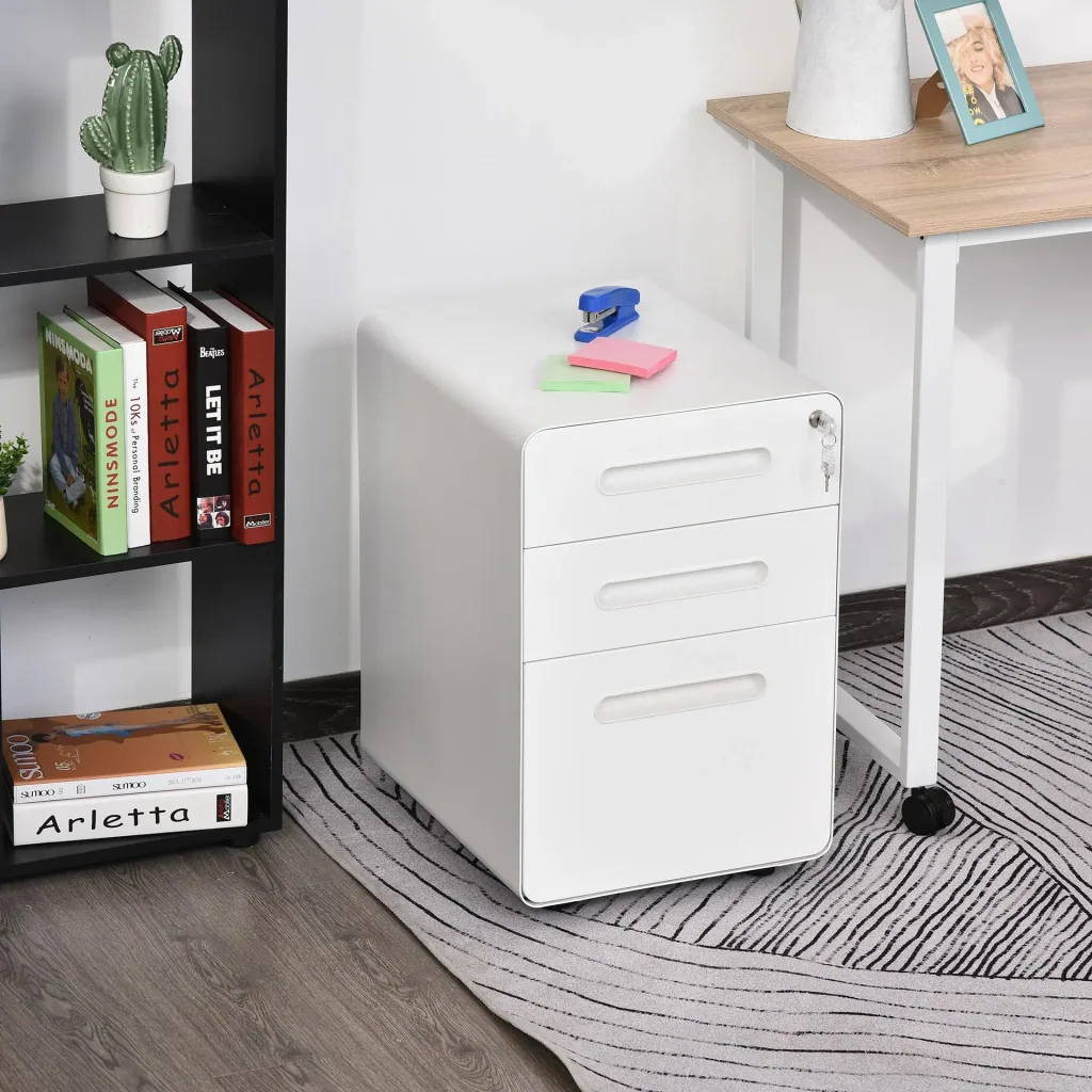 Filing cabinet with 3 drawers, white