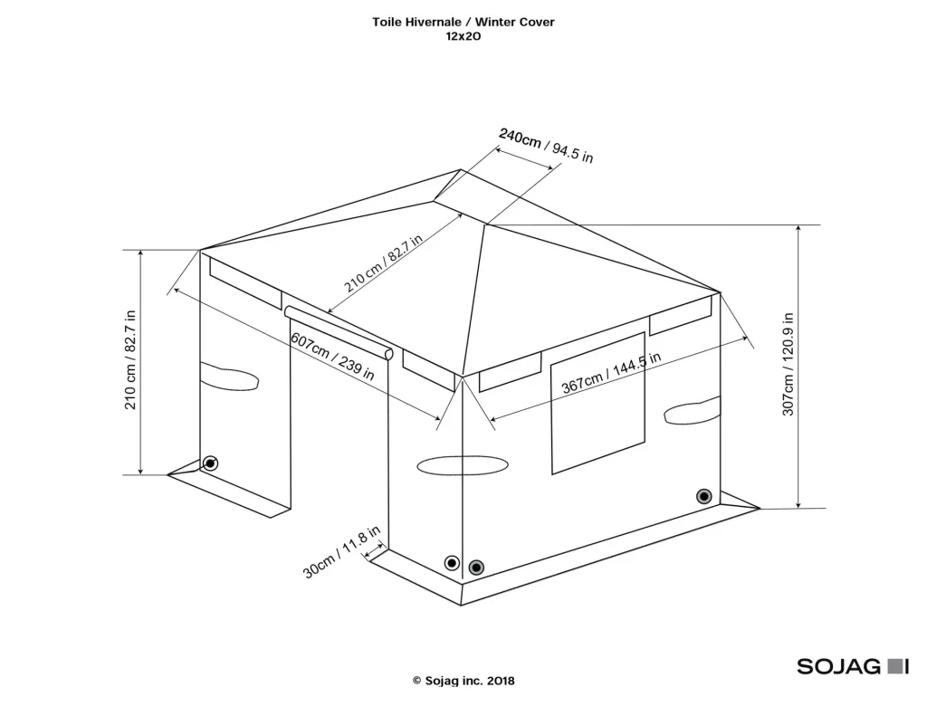Sojag Paviljoen Winterhoes voor paviljoen 12 x 20