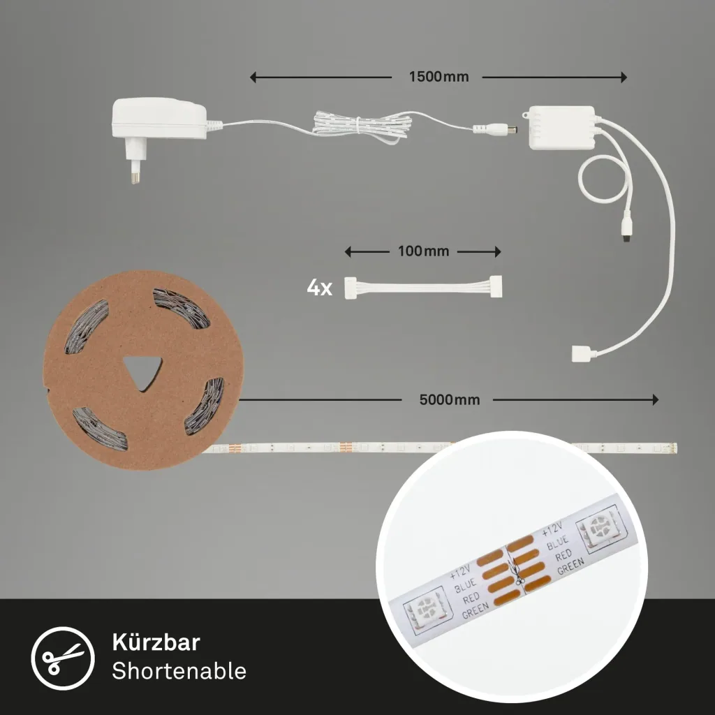 RGB-LED Flexband, 5m, 150 RGB-LEDs, 22 Watt, IP20