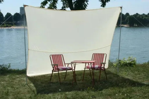 Sun sail set 3 for camping and garden, square shape 4 x 4 m