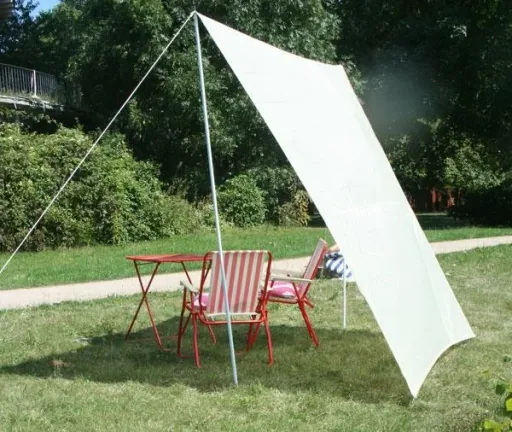 Sun sail set 3 for camping and garden, square shape 4 x 4 m