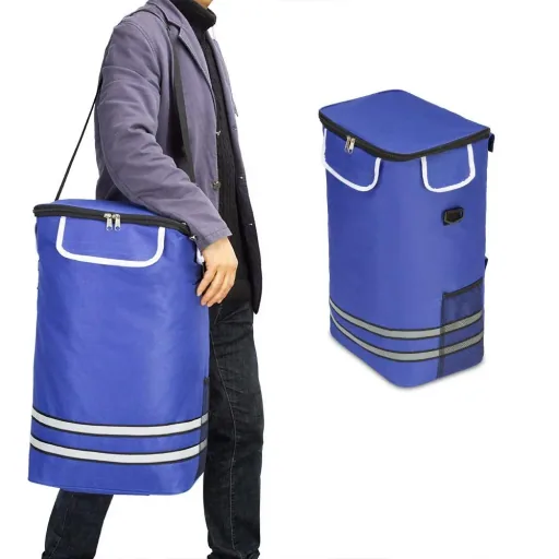 Shopping cart blue aluminum 35L 31x24x54cm