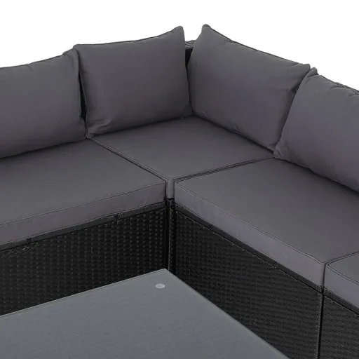 Polyrotan XL lounge set, 26 pieces. Black and anthracite.