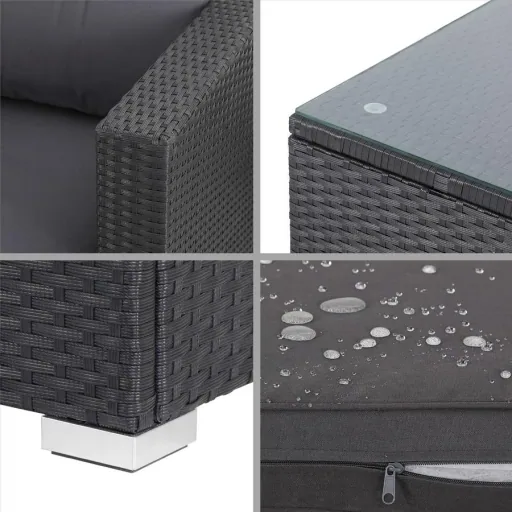 Polyrotan XL lounge set, 26 pieces. Black and anthracite.