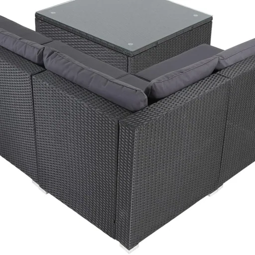 Polyrotan XL lounge set, 26 pieces. Black and anthracite.