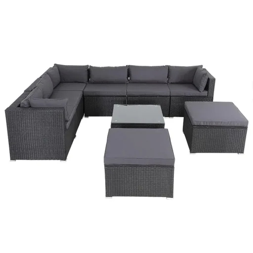 Polyrotan XL lounge set, 26 pieces. Black and anthracite.