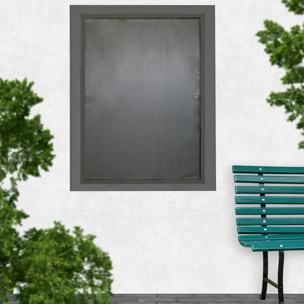 Telescopic insect screen window slim with pollen protection Pollen protection 120 x 140 cm, anthracite