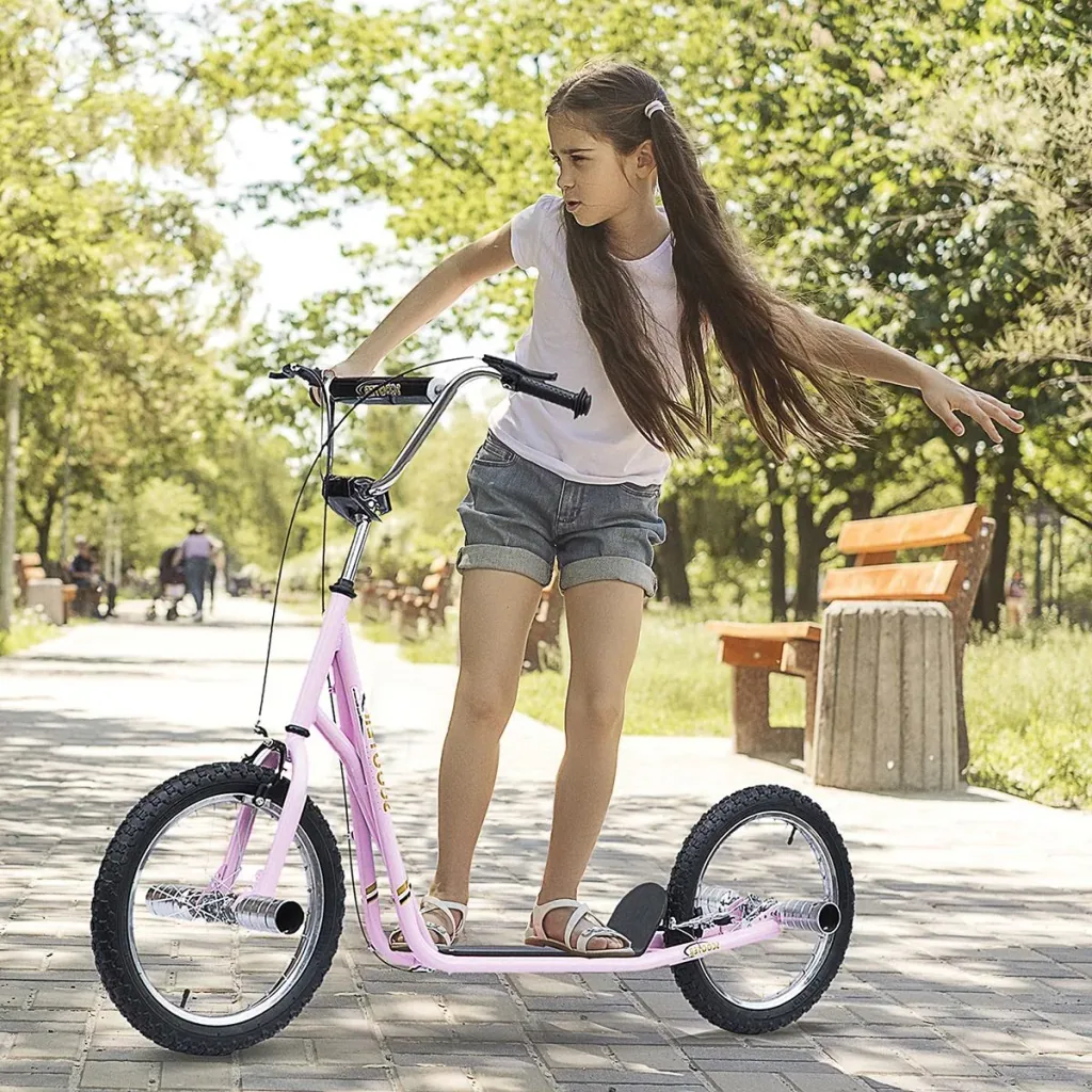 Children's scooter scooter kick scooter scooter with pneumatic tires city scooter children's scooter kickboard from 5 years toddler 16 inch ro